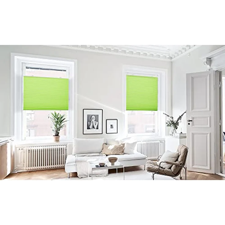 bobodeco Plissee ohne Bohren Klemmfix Faltrollo Jalousie Grün 100x130 cm (BxH), Plisseerollo Sichtschutz und Sonnenschutz Blickdicht Easyfix lichtdurchlässig Rollo für Fenster & Tür – Bild 9