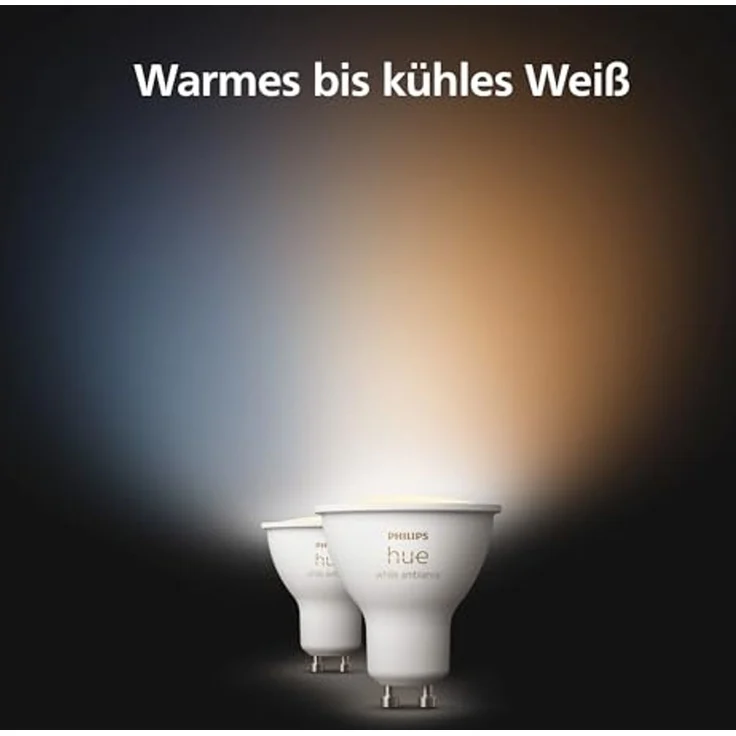 Philips Hue White Ambiance GU10 LED Spot 5er Pack (400lm), dimmbare LED Lampen für das Hue Lichtsystem mit allen Weißtönen, smarte Lichtsteuerung über Sprache und App – Bild 3
