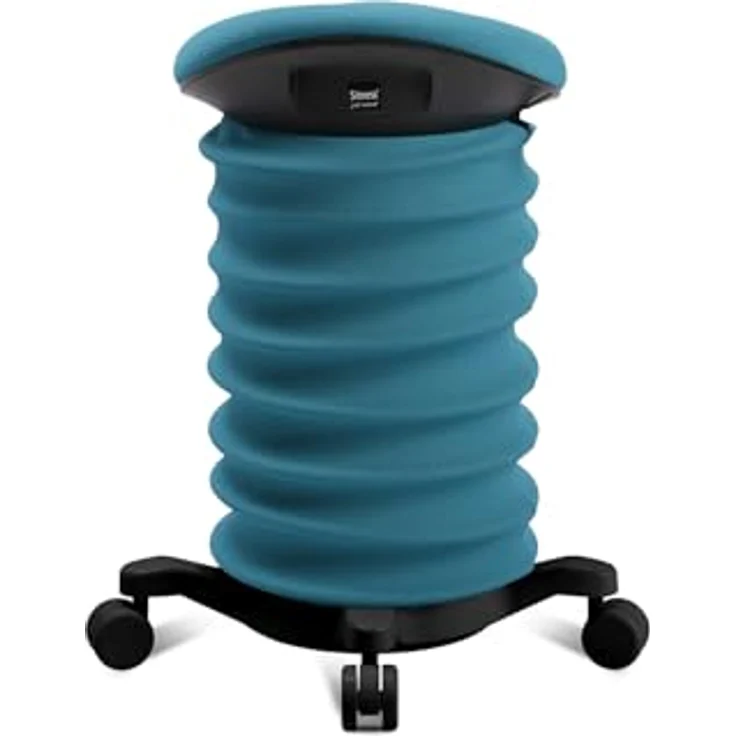 TOPSTAR Sitness 4D mit Rollen - AGR-Zertifiziert Dynamischer Sitzhocker schwarz - Petrol, ergonomischer Bürohocker - höhenverstellbar - stärkt den Rücken - entlastet die Bandscheiben – Bild 5