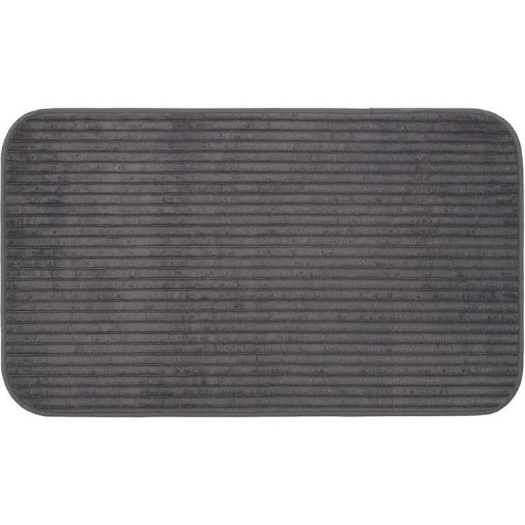 Gözze Badematte Berlin, Höhe 7 mm, rutschhemmend beschichtet, fußbodenheizungsgeeignet, Polyester, rechteckig, Badteppich, Uni Farben, Cord Optik, waschbar