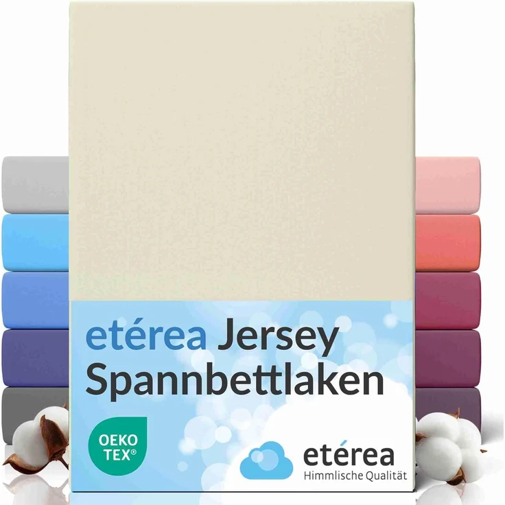 etérea Comfort Jersey Spannbettlaken Natur 200x200 cm - 200x220 cm – Bild 1