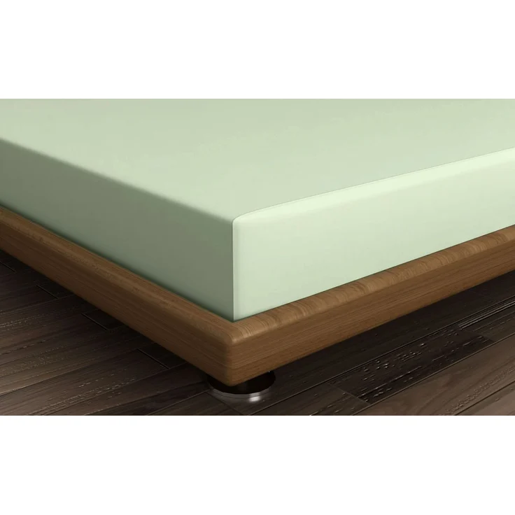 L'essentiel Maison 'Light Green' Ranforce King Spannbettlaken (FR) (IT) (ES) (DE), Hellgrün, 200+30 x 160 cm – Bild 2