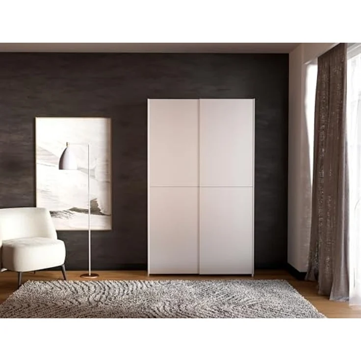 Schwebetürenschrank >HOME NOOK< 6 Böden, in Weiss - 100,1x190,5x39,1cm (BxHxT) – Bild 2