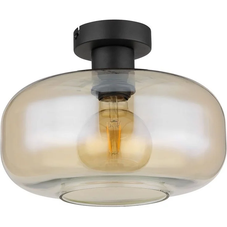 GLOBO LIGHTING Deckenleuchte, Leuchtmittel nicht inklusive, Deckenlampe Deckenleuchte Wohnzimmerlampe amber Glasschirm – Bild 1