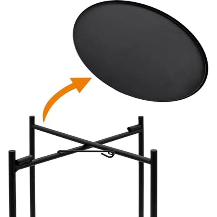 Spetebo Beistelltisch Metall schwarz rund mit 2 Ablagen - 48 x 28 cm (Anzahl, 1-St, Stück), Stabil, pflegeleicht und langlebig – Bild 4