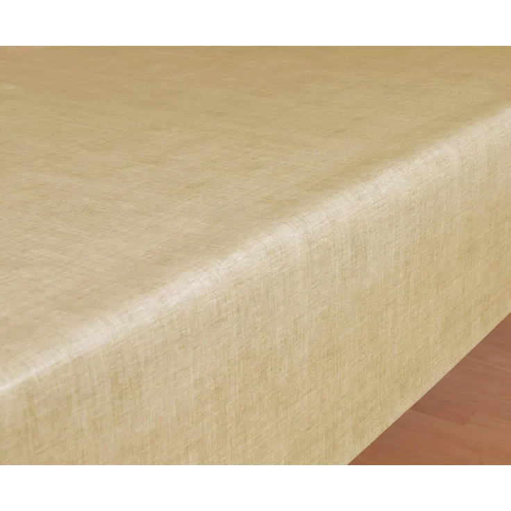Wachstuchtischdecke Wachstuch Tischdecke abwischbar ECKIG RUND OVAL, Motiv und Größe wählbar (Motiv: Leinen beige, Eckig 140x200 cm) – Bild 2