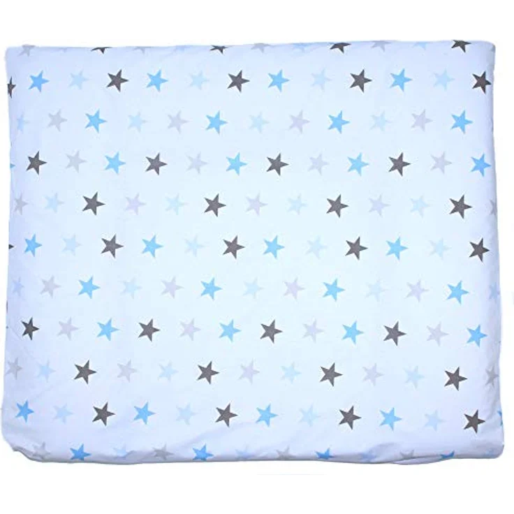 Wickelauflagenbezug - Wickelauflage -75x85 cm- Bezug für Wickelauflage Baumwolle (Star - BLAU, Nur Bezug) – Bild 3