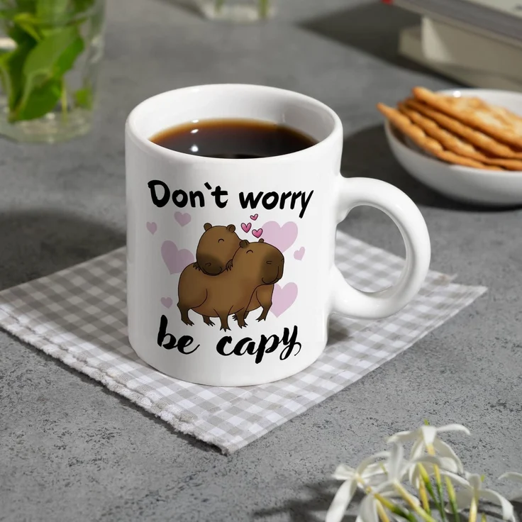 speecheese Tasse Don’t worry be capy Capybara Kaffeebecher – Bild 8