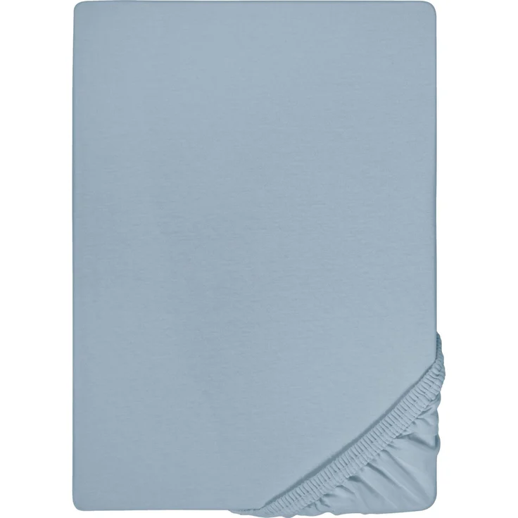 biberna Feinjersey-Spannbetttuch, 100 % Baumwolle, taubenblau, 1x 180x200 cm - 200x200 cm – Bild 5