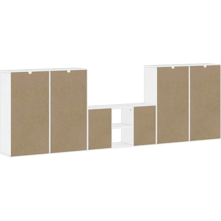 vidaXL 5-tlg. Wohnwand mit Stauraum ODDA Weiß Massivholz Kiefer 3365371 – Bild 10