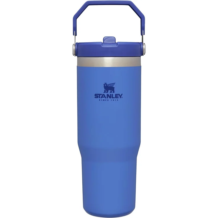 Stanley Flip Straw Tumbler 1.0 Trinkflasche Mit Strohhalm 0.89L - Thermosflasche Hält 12+ Stunden Kalt - Spülmaschinenfest - Sportflasche - Wasserflasche BPA Frei - Iris – Bild 1