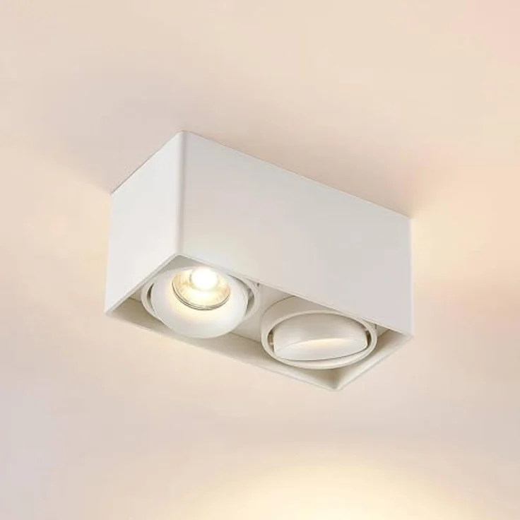 Arcchio Deckenlampe Kubika, moderne 2-flammige Deckenleuchte in Weiß aus Aluminium mit GU10 Fassung, ideal für Flur und Wohnräume – Bild 5