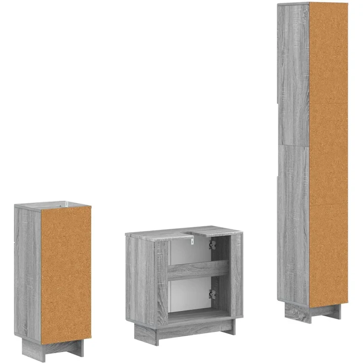 vidaXL 3-teiliges Badezimmer-Schranksystem EDE Holzwerkstoff 3417825 – Bild 5