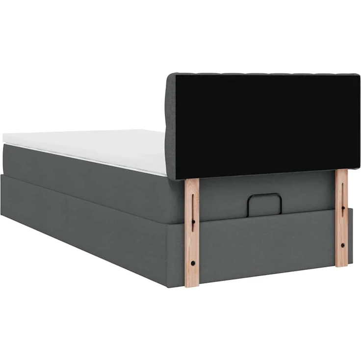 vidaXL Ottoman-Bett mit Matratze Dunkelgrau 100x200 cm Stoff 3311519 – Bild 8