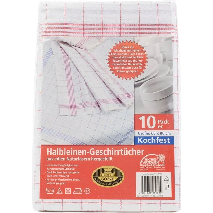 Gözze Geschirrtuch Gläser und Poliertuch, Des. 60152, (Set, 10-tlg), aus edlen Naturfasern – Bild 3