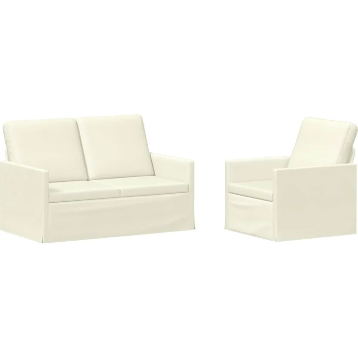 vidaXL Sofa-Set 2 pcs Creme Cordstoff 3433244 – Bild 1