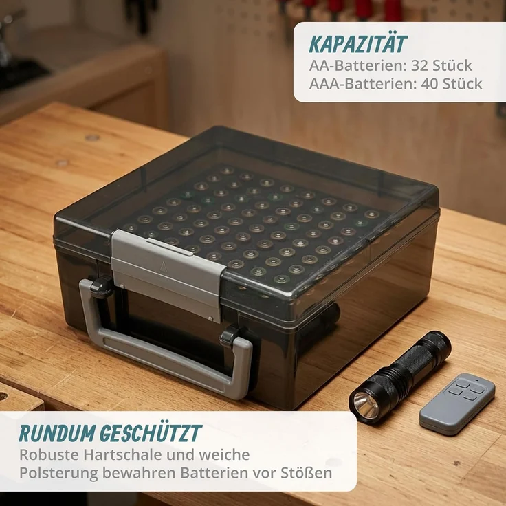 relaxdays Batteriebox für 72 Batterien (1 St), grau – Bild 4