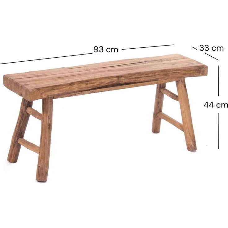 DESIGN DELIGHTS Sitzbank HOLZBANK "MALU 93", Baumkante Massivholz, 93x44 cm, Natur Sitzbank – Bild 2