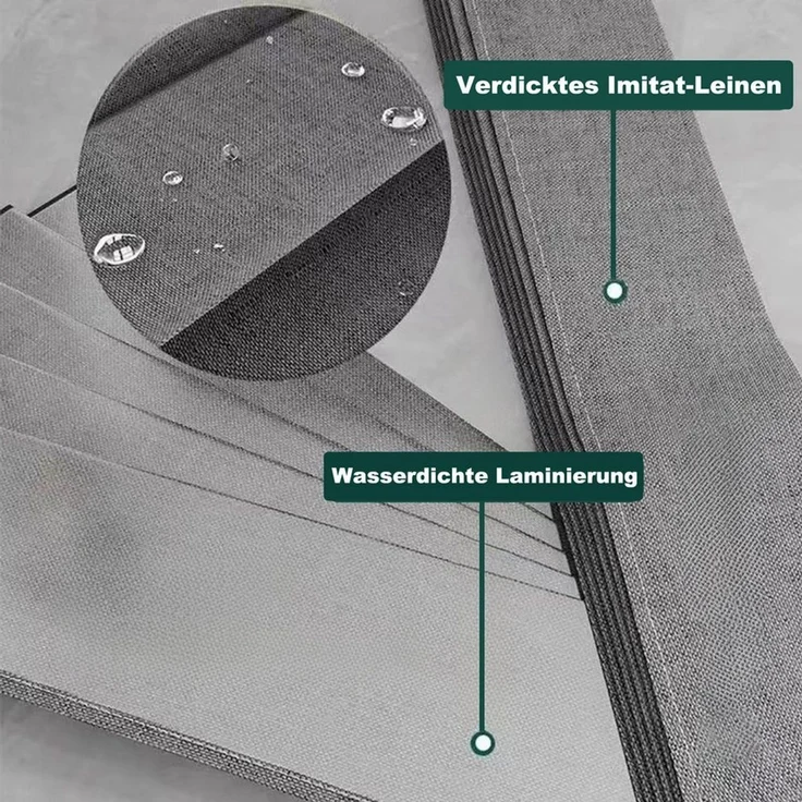 Diwzbyn Duschvorhang Wasserdichter Magnet-Falt-Duschvorhang, Verdickter Leinenoptik-Vorhang Breite 100 cm (1-tlg), Ideal für Badezimmer, Türrahmen, Schlafzimmer und als Raumteiler – Bild 2