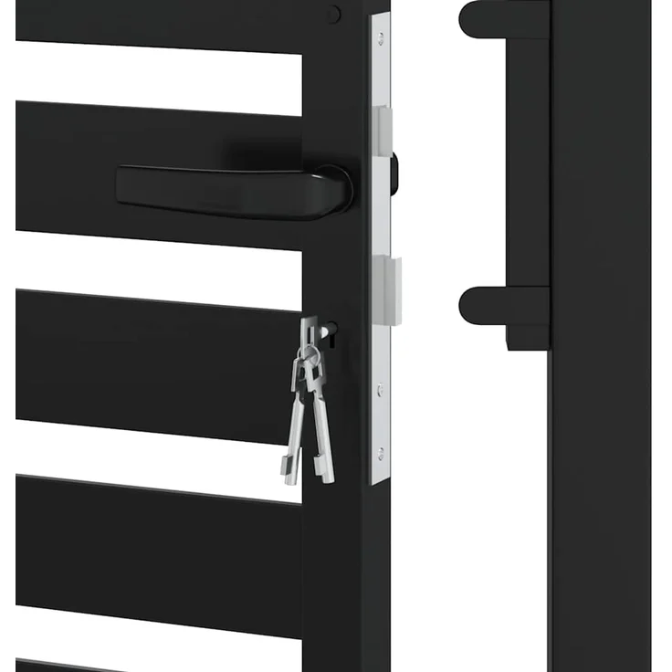 vidaXL Gartentor Abschließbar Schwarz 100x180 cm Aluminium 42004149 – Bild 9