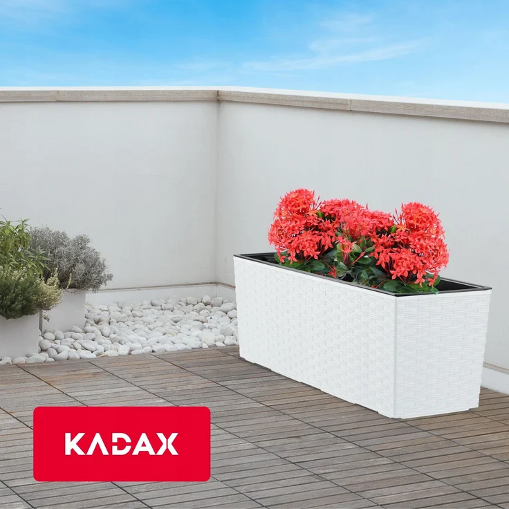 KADAX Blumentopf Balkonkasten + Einsatz 19x56cm Weiß – Bild 9