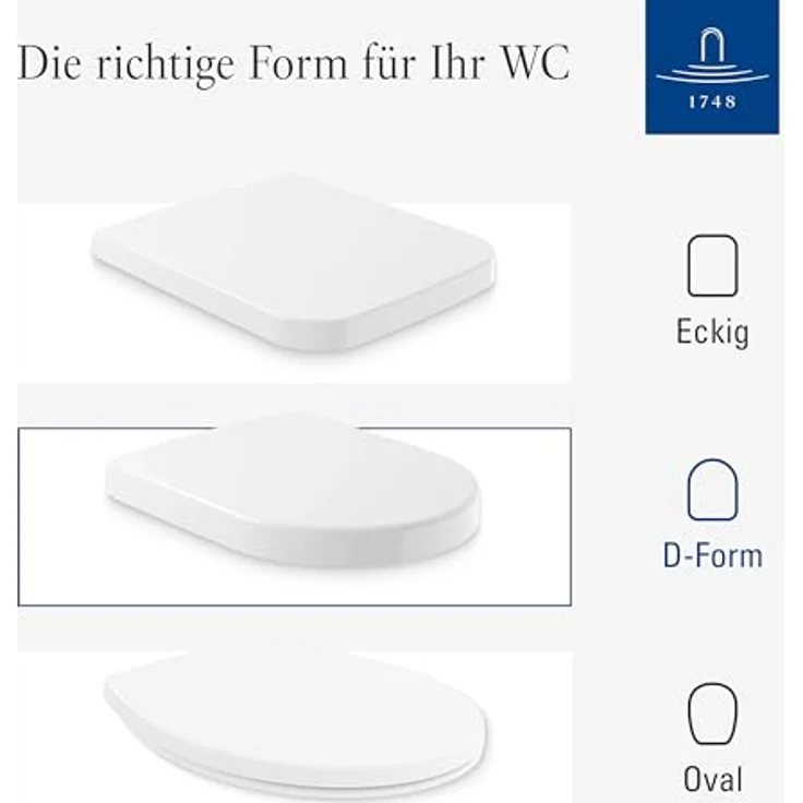 Villeroy & Boch Antao WC-Sitz - Toilettendeckel mit Absenkautomatik - Abnehmbarer, bruchsicherer Toilettensitz aus Duroplast - Original Ersatzteil - Klodeckel in D-Form - Weiß Alpin, glänzend – Bild 8
