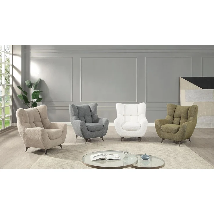 ATLANTIC home collection Sessel Shawn, mit Federkern, trendy Bezug mit Teddyoptik – Bild 2