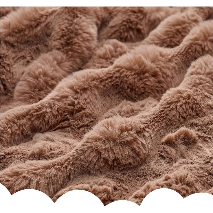 Dailydream Kunstfell Kuscheldecke - Wohndecke Warm Weich Luxus Tagesdecke, 150x200cm, Camel – Bild 7