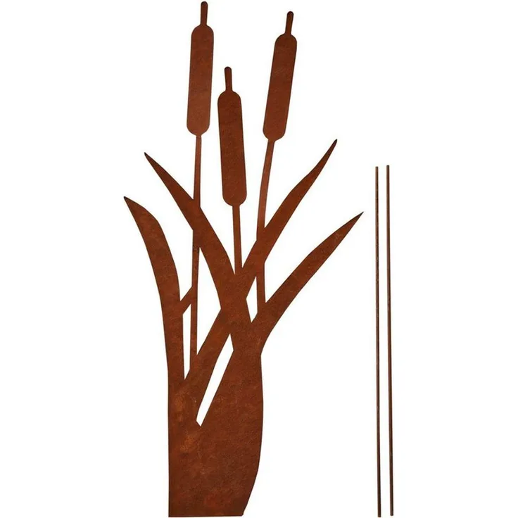 UNUS GARDEN Gartenstecker Schilfgräser Metall Rostoptik dekorative Beetstecker für Garten Balkon (1-St)