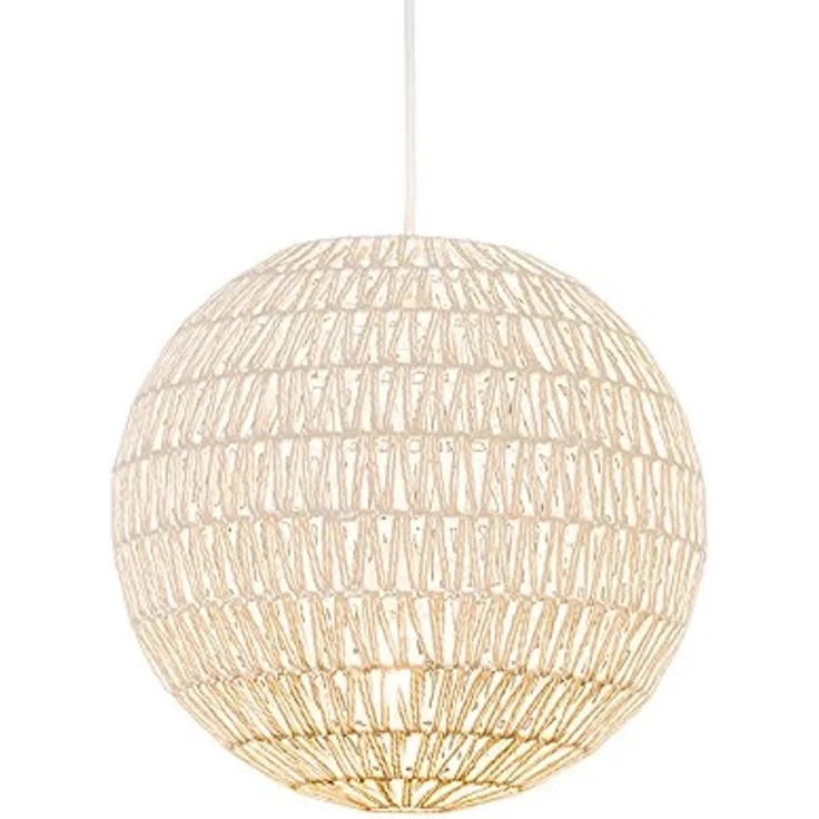 Qazqa Pendelleuchte Lina, ohne Leuchtmittel, E27, Weiß, Design, Seil, 1-flammig