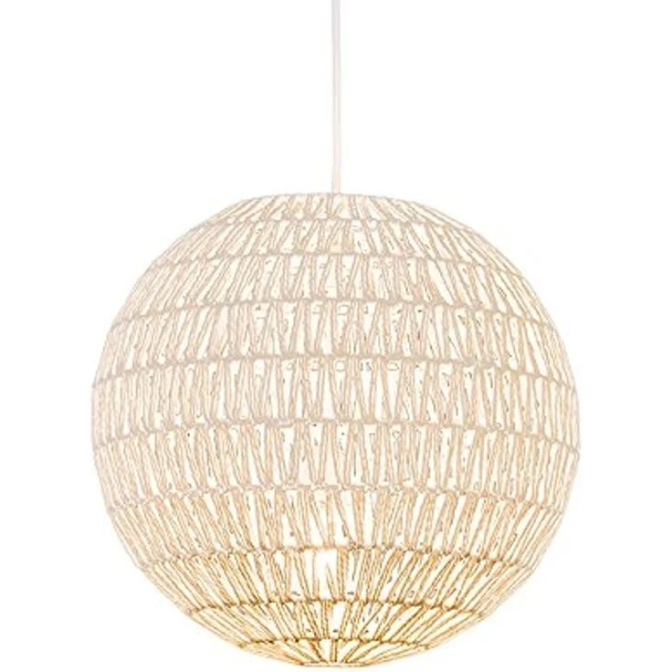 Qazqa Pendelleuchte Lina, ohne Leuchtmittel, E27, Weiß, Design, Seil, 1-flammig – Bild 1