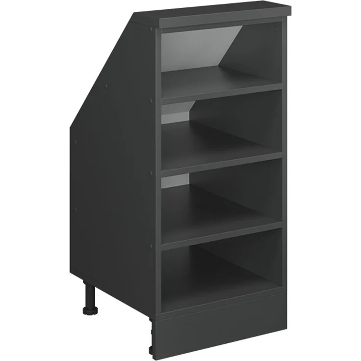 Küchenschrank für Dachschrägen R-Line Anthrazit 40 cm mit 4 Fächern Vicco