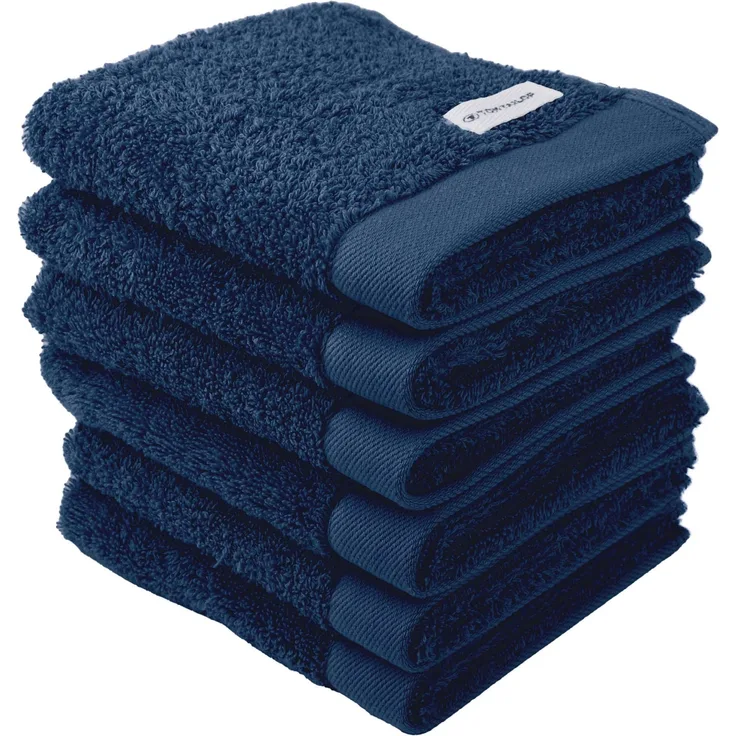 TOM TAILOR Gästehandtuch, 6er Pack - Color Bath Guest Towel, Frottier, Baumwolle Dunkelblau 30x50cm