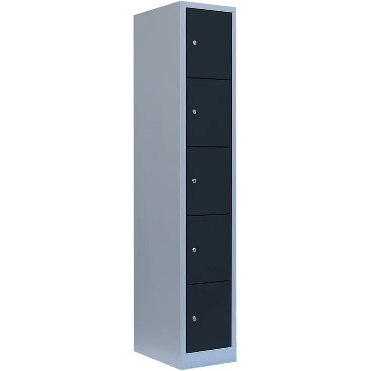 Steelboxx Fächerschrank Schließfachschrank - 1 Abteil - 5 Fächer - 1800 x 315 x 500 mm (1-St) Komplett verschweißt und montiert- keine Montage erforderlich