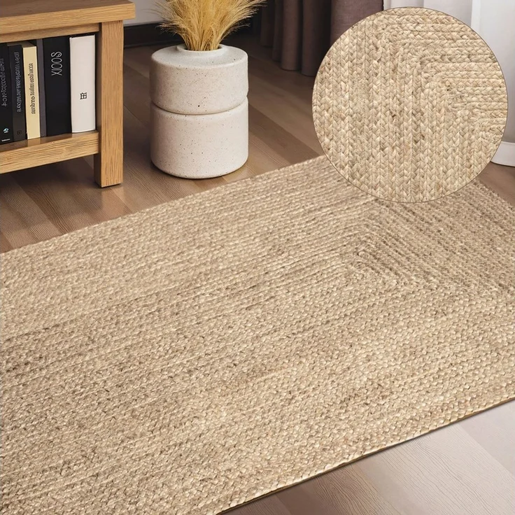 HANSE Home Teppich Juteteppich Teppich Juno, rechteckig, Höhe: 9 mm, Jute, Shape, Handgemacht, Wohnzimmerteppich, Naturteppich, Wohnzimmer – Bild 1