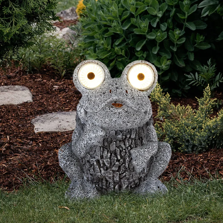 2er Set LED Solarleuchte, Frosch, grau, Höhe 21 cm – Bild 9