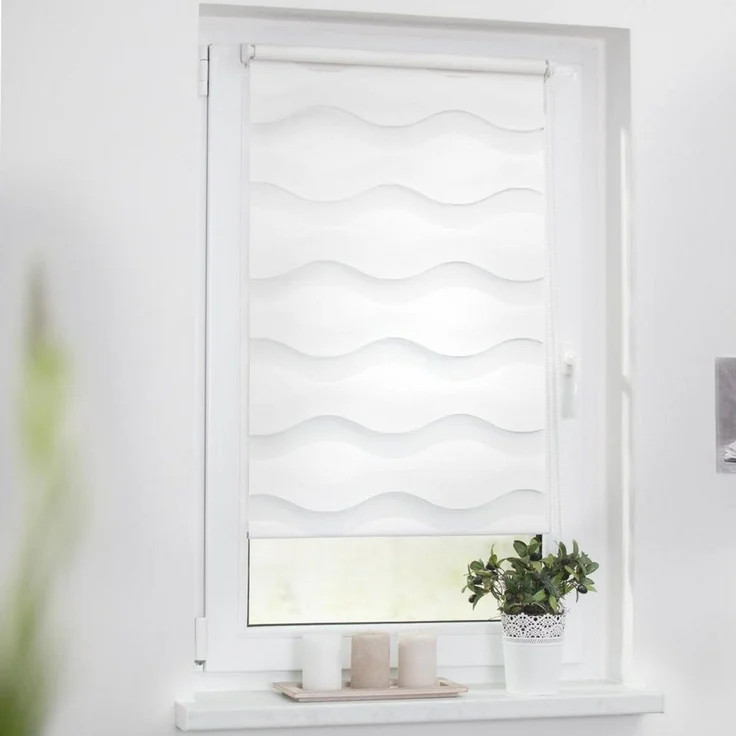 Lichtblick Sonnenschutzsysteme GmbH Doppelrollo Stockholm 80 cm x 220 cm (BxL) Weiß Duo Rollo in extravagantem Stil; Klemm- und schraubbar; Lichtdurchlässig und blickdicht – Bild 2