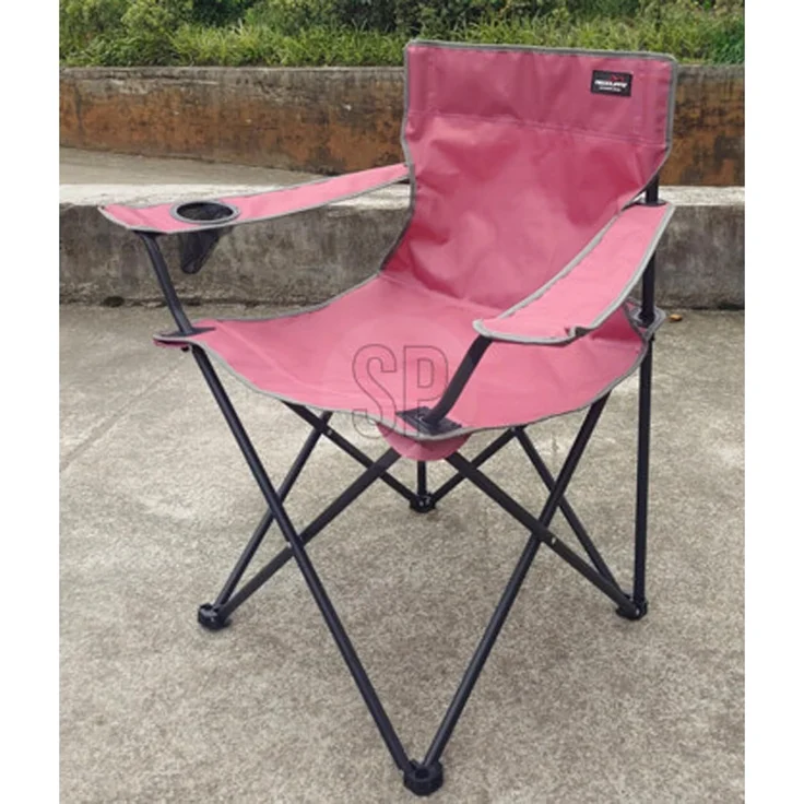 Anglersessel Campingsessel Campingstuhl Getränkehalter + Tasche Rot – Bild 3
