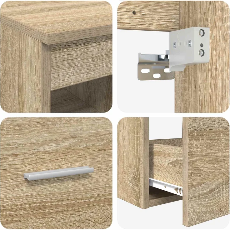 vidaXL Badezimmerschrank-Set 2 stk. Sonoma-Eiche 79,5 x 44,5 x 76 cm 3403906 – Bild 7