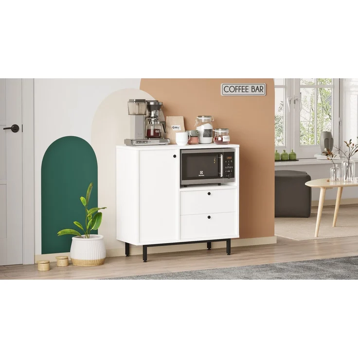 Skye Decor 'LAT1-W' Mehrzweckschrank, Weiß, 88 x 85 x 35,5 cm – Bild 3