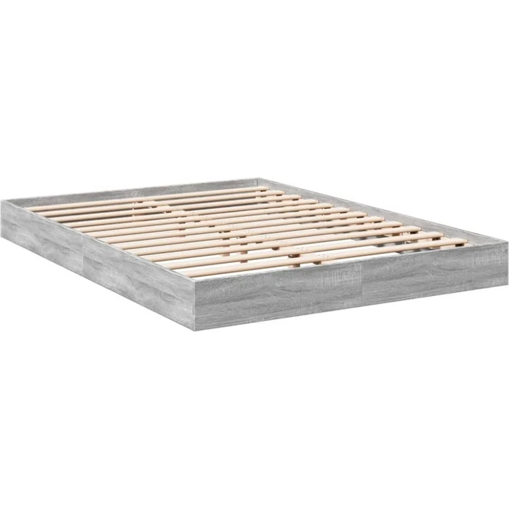 vidaXL Bettgestell Grau Sonoma 135x190 cm Holzwerkstoff 842047 – Bild 8