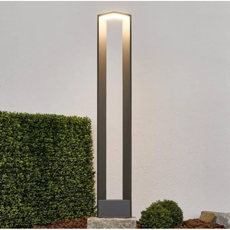 Lucande LED Außenleuchte Jeny, spritzwassergeschützt in Schwarz, 1-flammig, Aluminium - Wegeleuchte Pollerleuchte Sockelleuchte – Bild 2