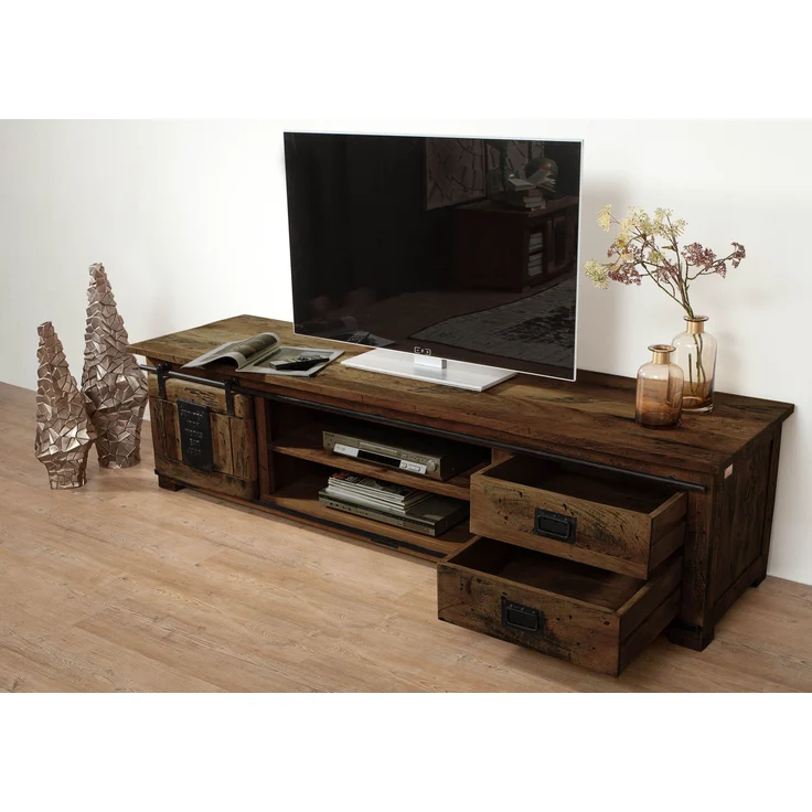 TV-Board Mango 200x55x50 braun lackiert RAILWAY #436 – Bild 4
