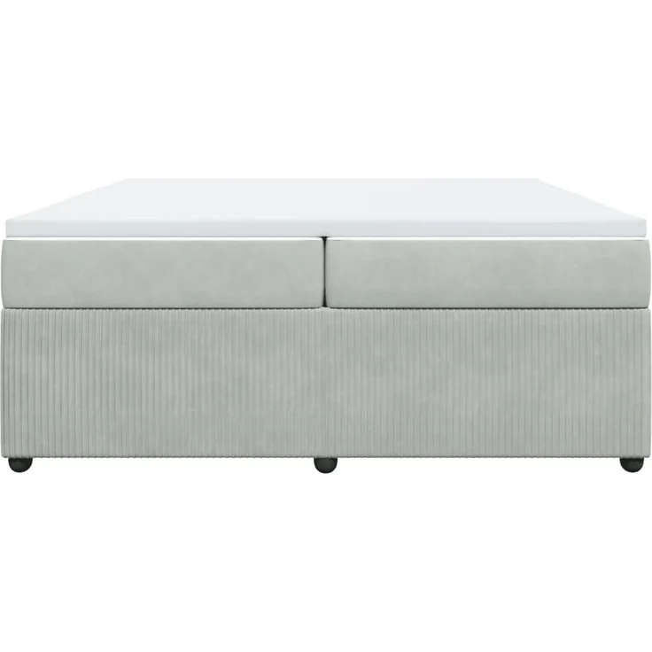vidaXL Boxspringbett mit Matratze Hellgrau 200x200 cm Samt 3285662 – Bild 4