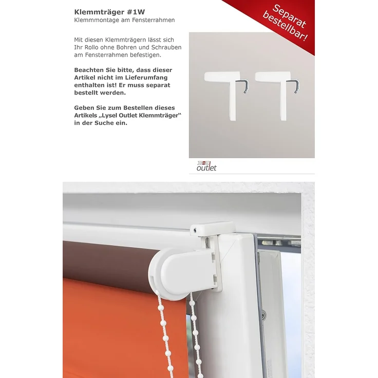 Lysel Outlet - Verdunkelungsrollo Shiny Rostorange, (B x H) 122.50cm x 175cm in orange/rostorange – Bild 8
