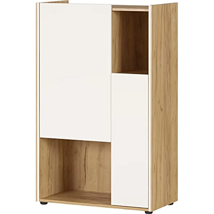 Germania Aktenschrank 4158-242 GW-Indianapolis, in Navarra-Eiche-Nachbildung/Weiß, ideal für Home Office, 76 x 121 x 40 cm (BxHxT), 76x121x40