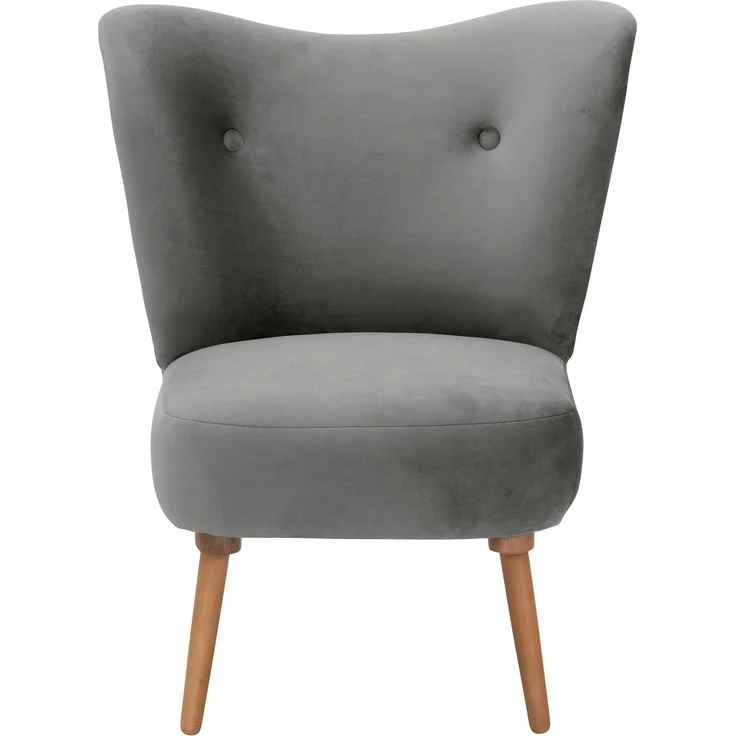 Cocktailsessel Kayra Samtvelours grau – Bild 2