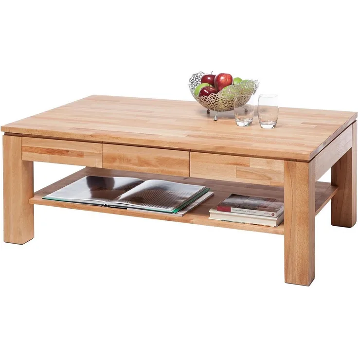 Couchtisch >Kennan< in Kernbuche geölt keilverzinkt - 115x46x70 (BxHxT)