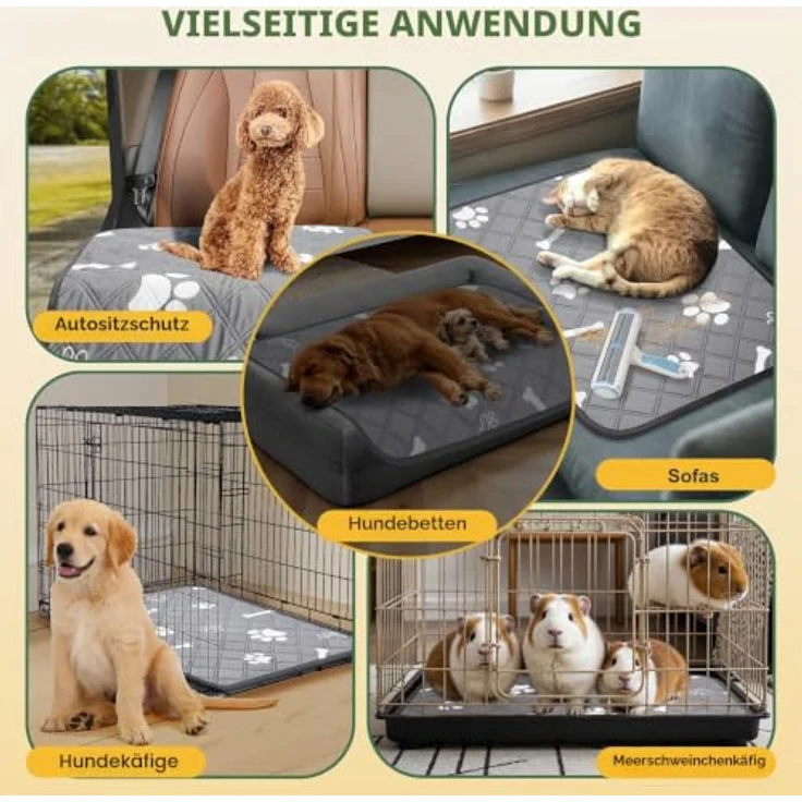 Gimars 2er 60×50 cm Extra Saugstark und Dick Welpenunterlagen waschbar Wiederverwendbare Hundetrainingspads Auslaufsicher und rutschfest Puppy Pads für Welpentraining Hunde Katzen Kaninchen – Bild 7