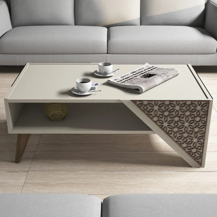 Skye Decor 'Beril - Cream' Couchtisch, Creme, 105 x 58 x 40 cm – Bild 2